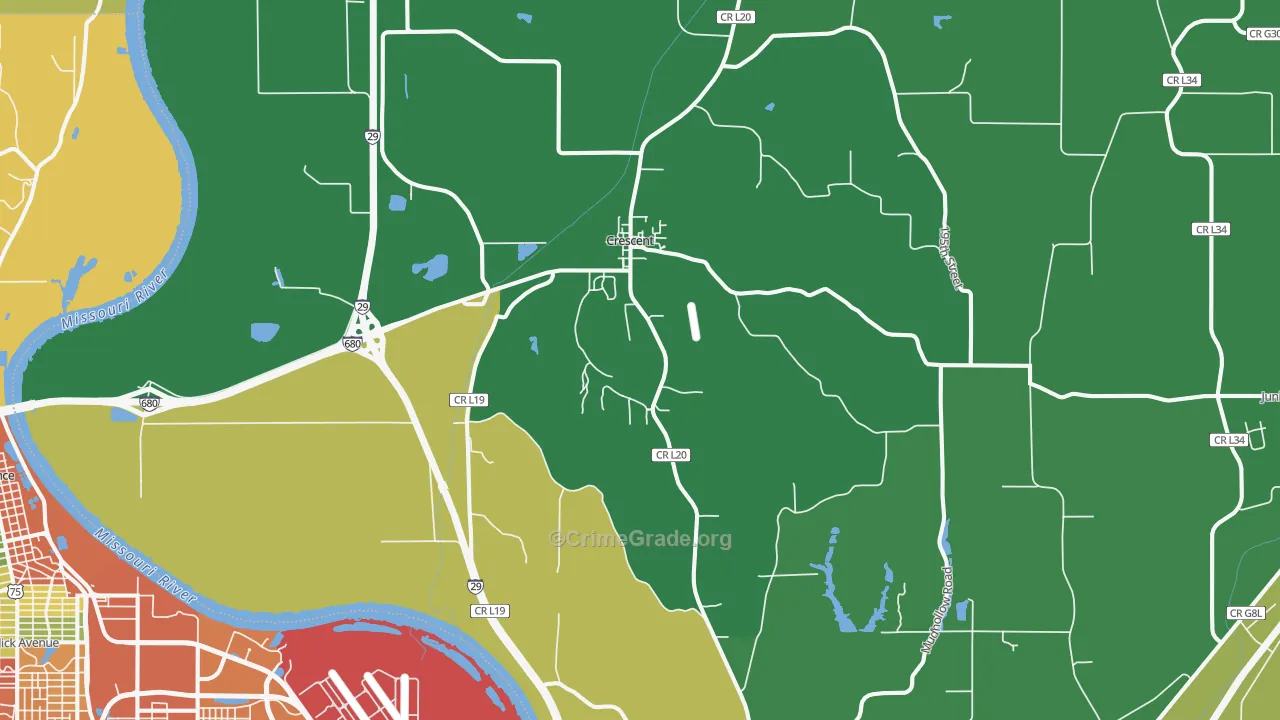 Crescent, IA Map of Vandalism Rates