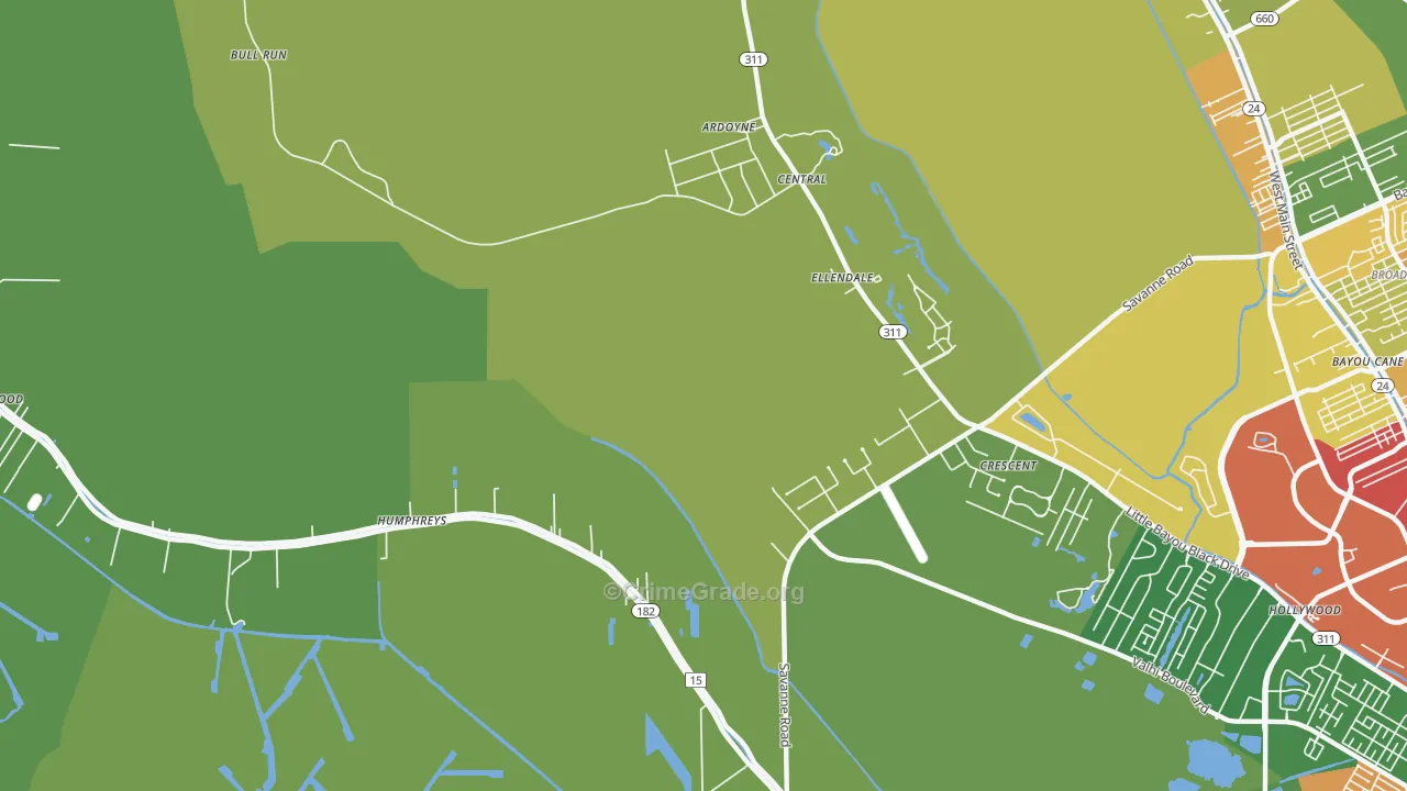 Crescent, LA Map of Vandalism Rates