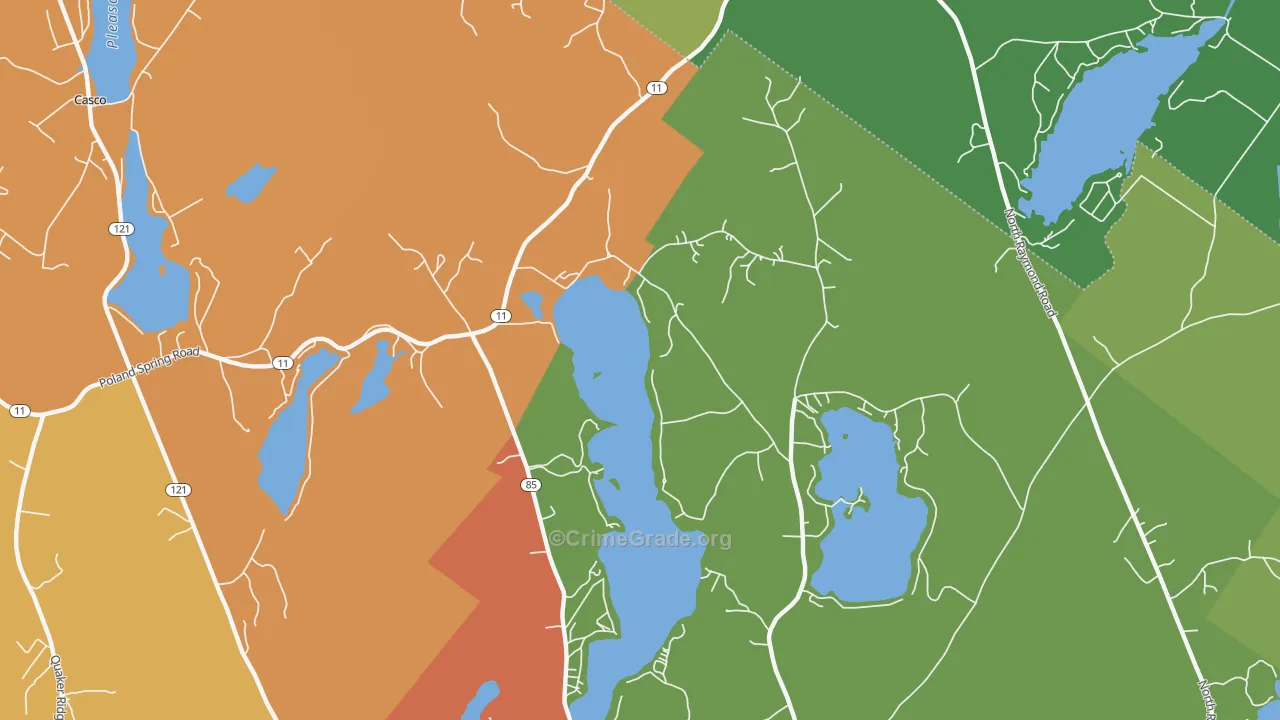 Crescent Lake, ME Map of Vandalism Rates