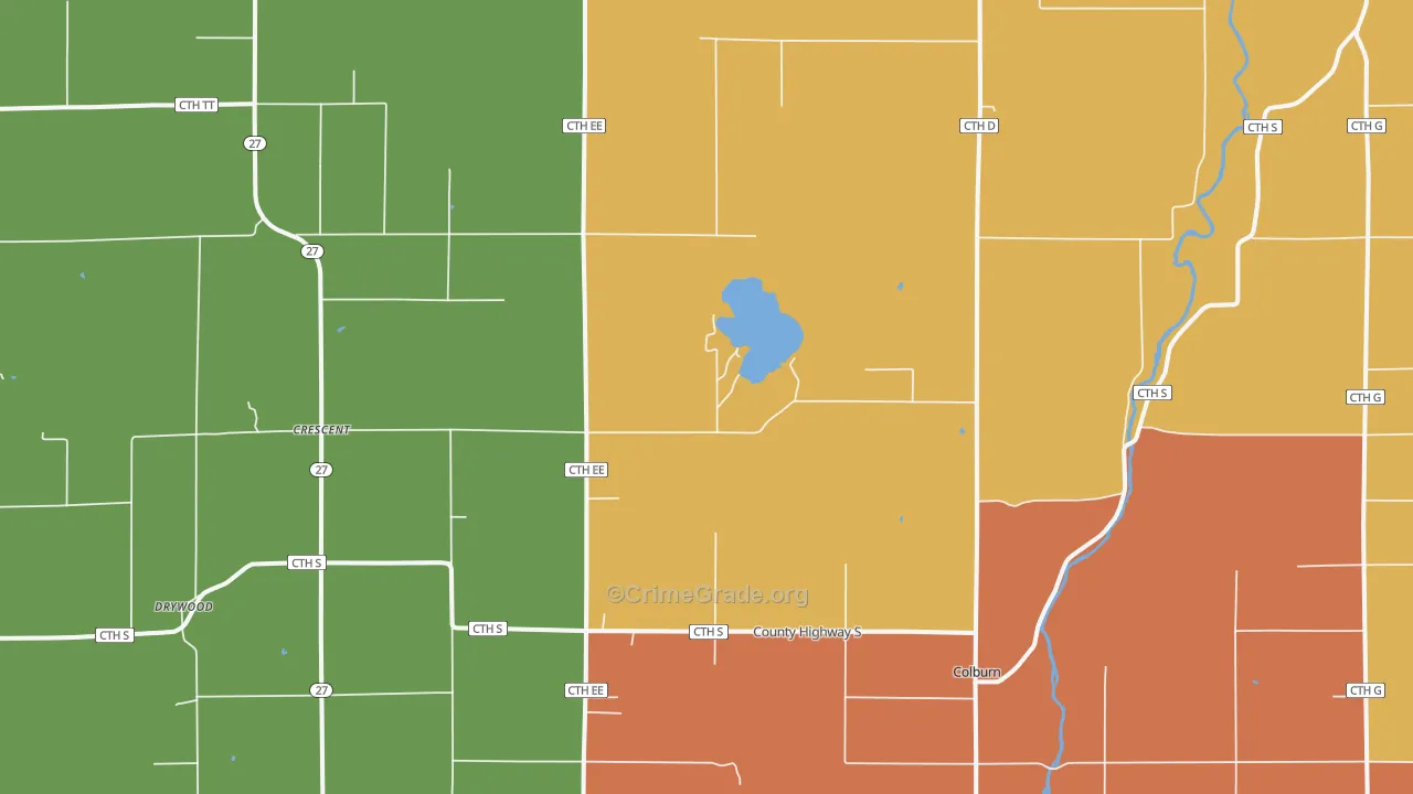 Crescent, WI Map of Vandalism Rates