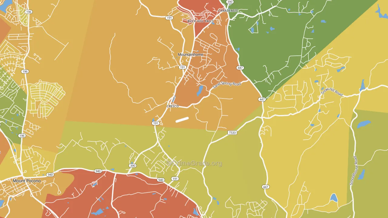 Cresco, PA Map of Vandalism Rates