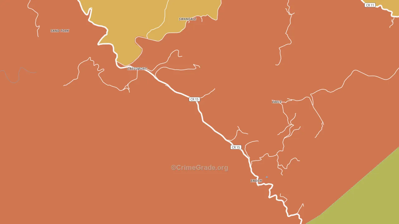 Cressmont, WV Map of Vandalism Rates