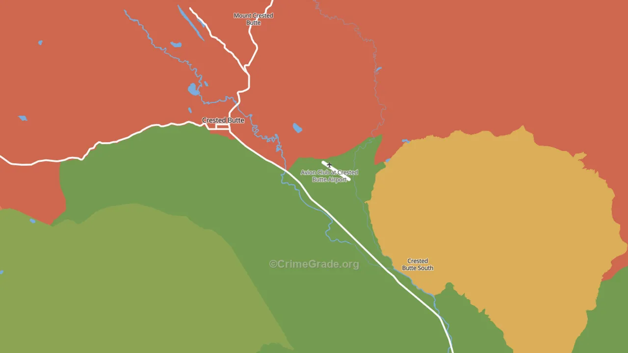 Crested Butte, CO Map of Vandalism Rates