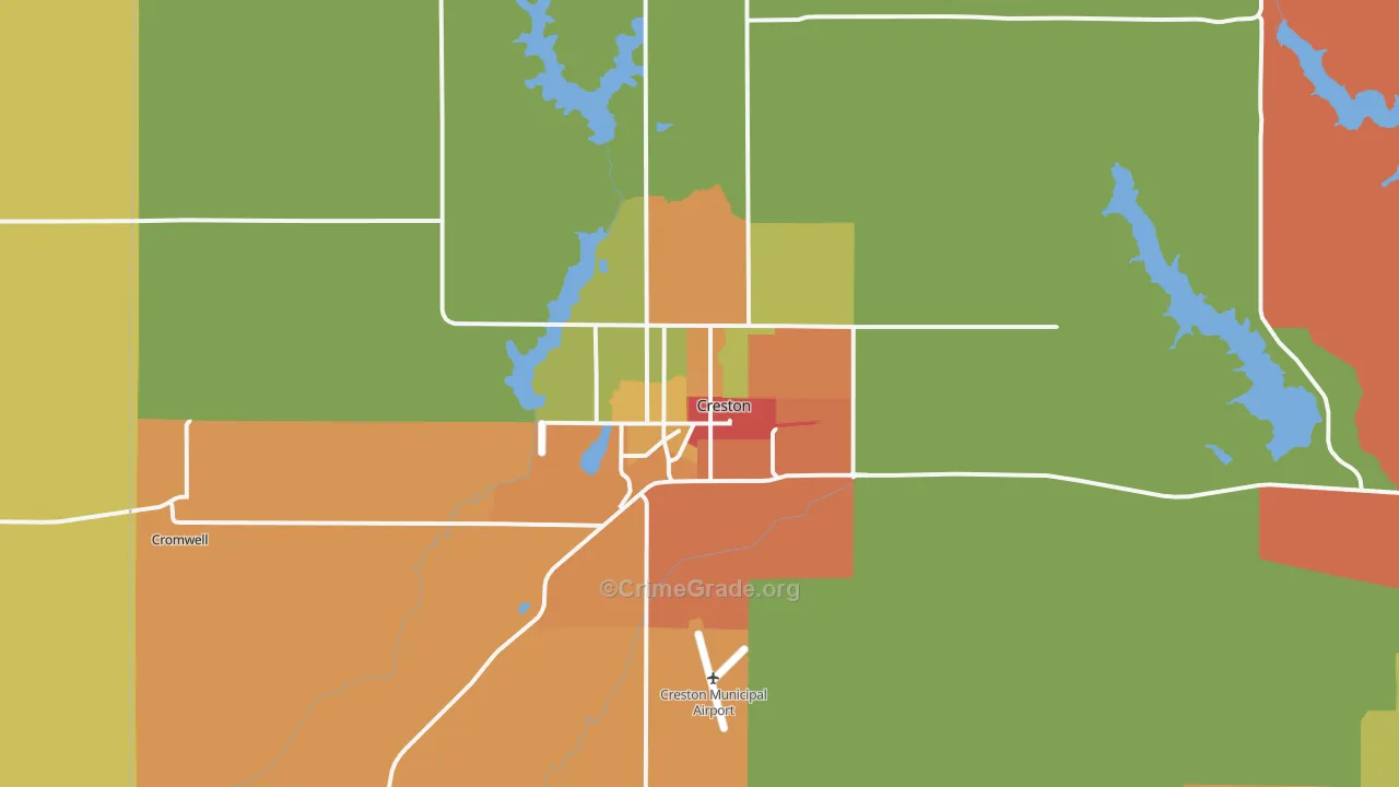 Creston, IA Map of Vandalism Rates