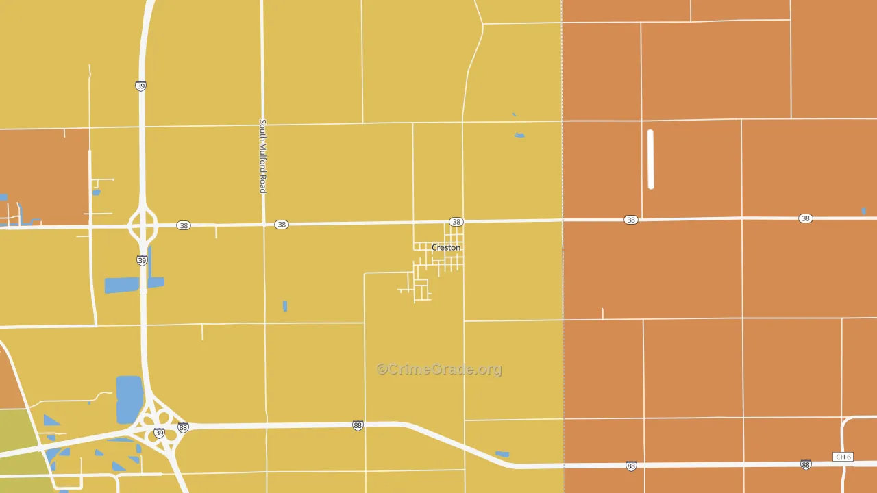 Creston, IL Map of Vandalism Rates