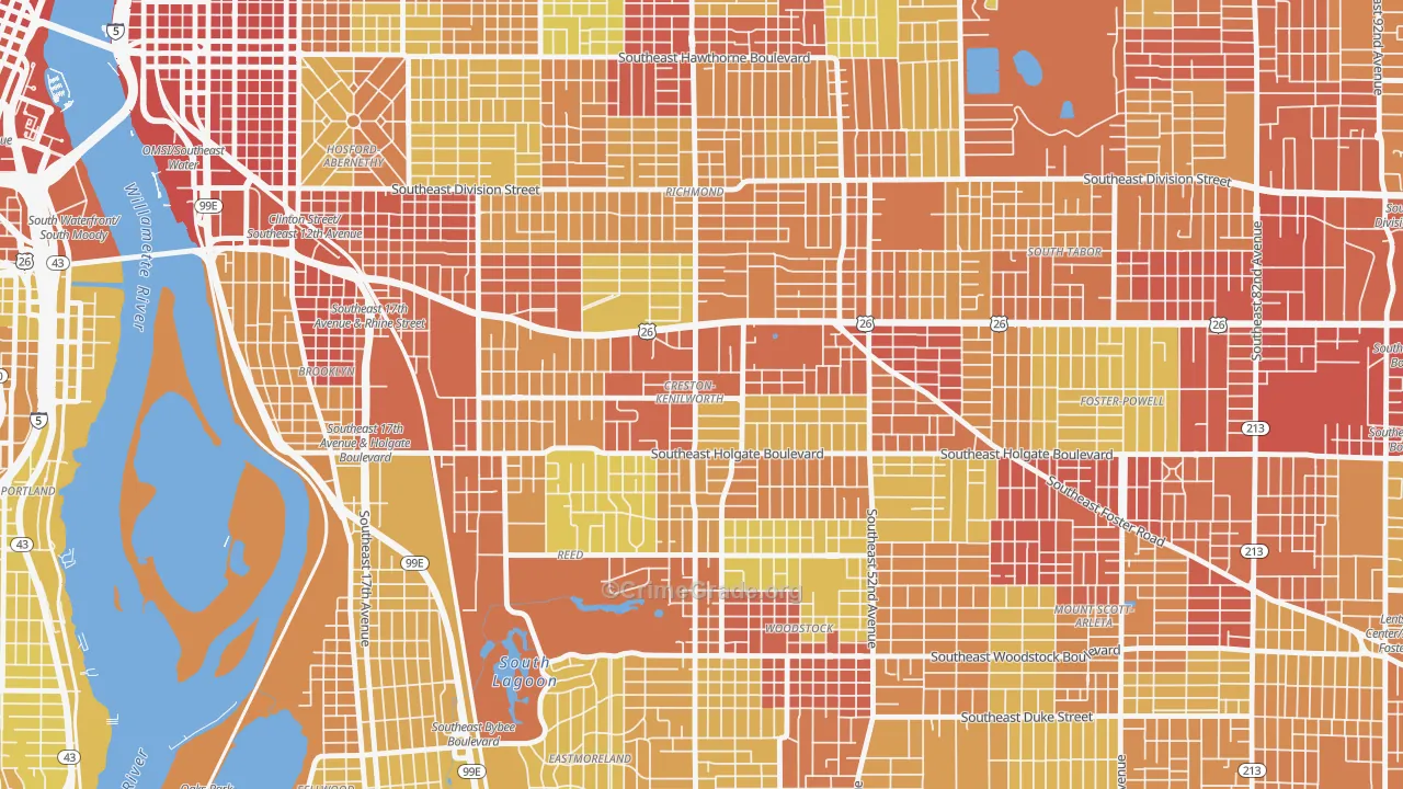 Creston-Kenilworth, Portland, OR Map of Vandalism Rates