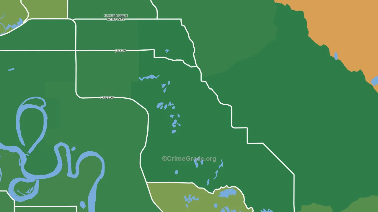 Creston, MT Map of Vandalism Rates