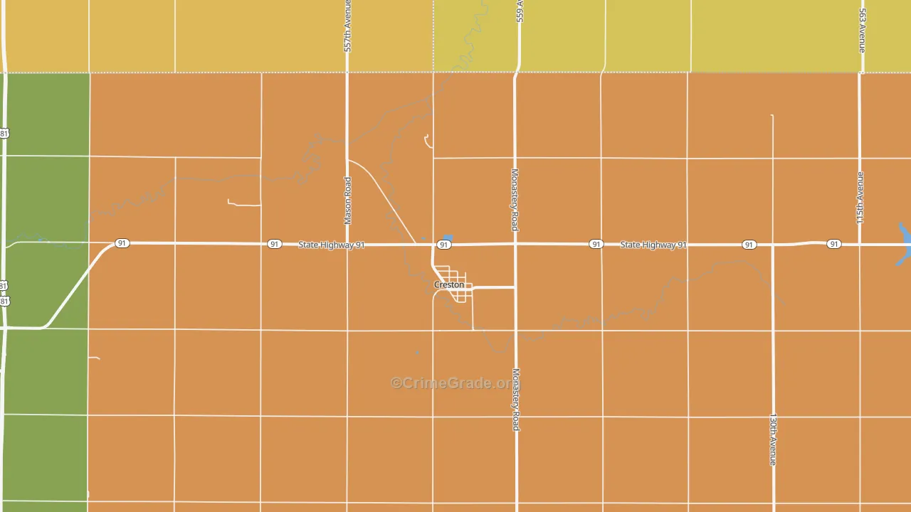 Creston, NE Map of Vandalism Rates