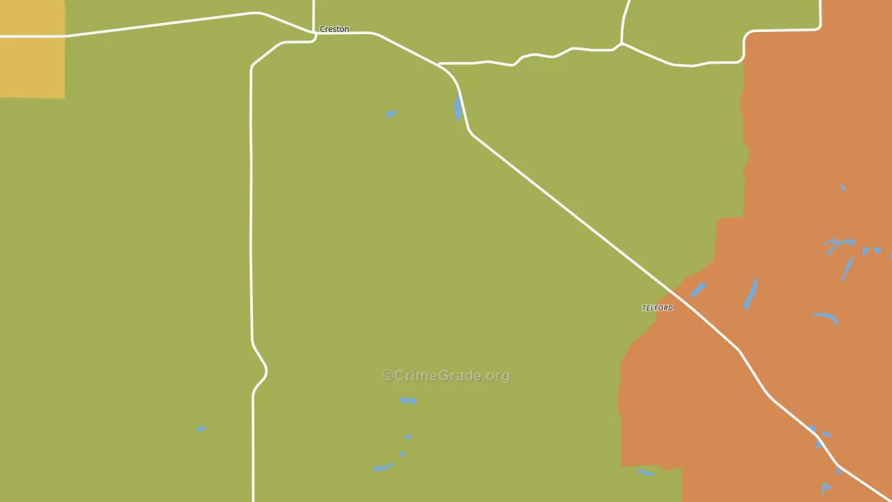 Creston, WA Map of Vandalism Rates