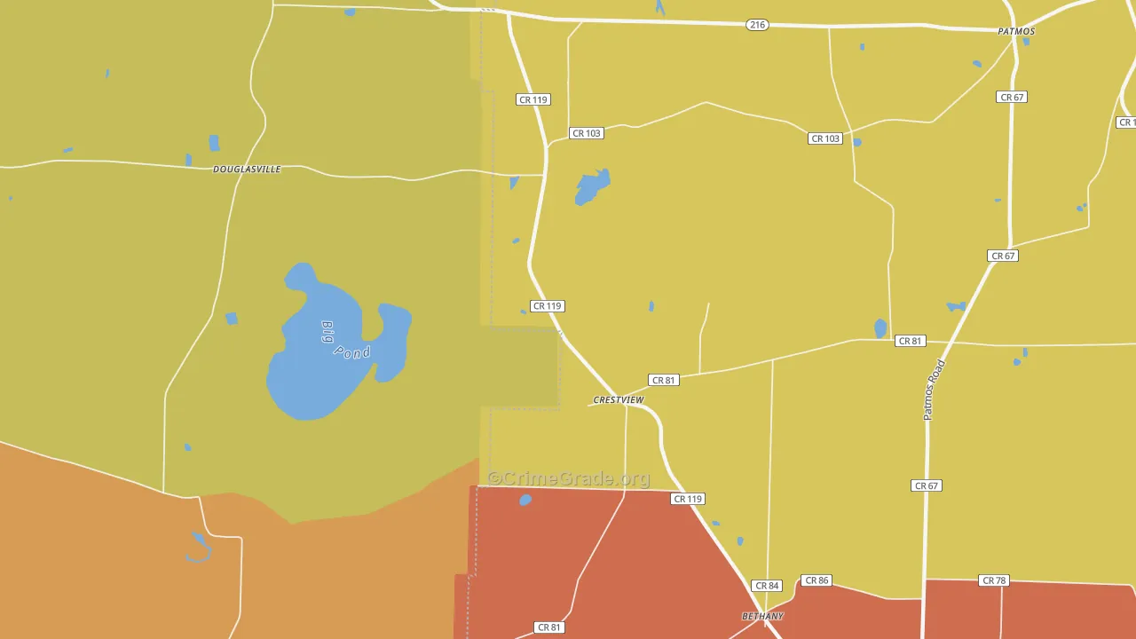 Crestview, GA Map of Vandalism Rates