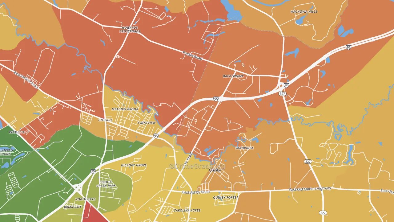 Crestview, SC Map of Vandalism Rates