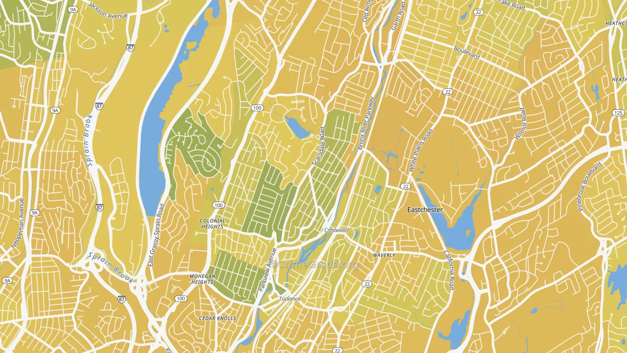 Crestwood, Tuckahoe, NY Map of Vandalism Rates
