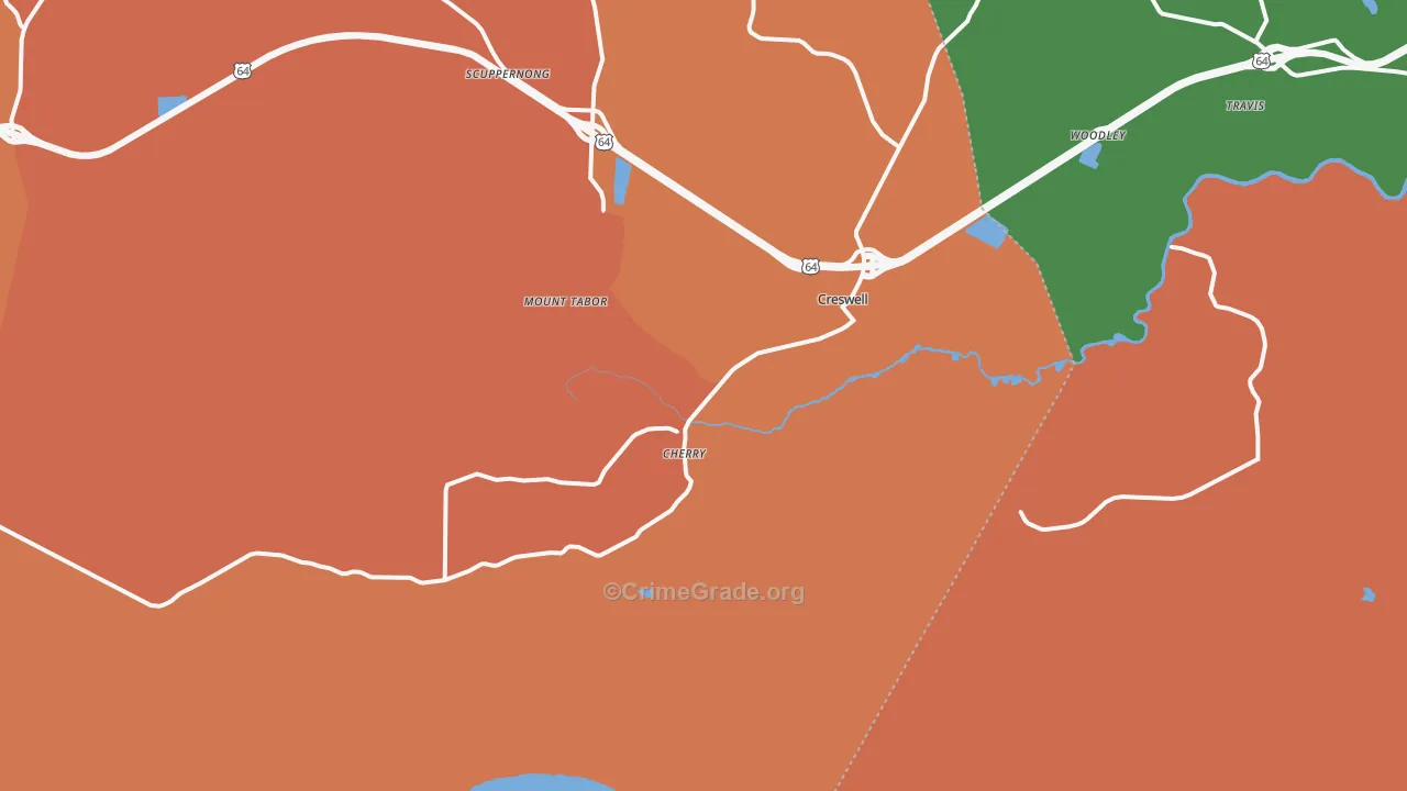 Creswell, NC Map of Vandalism Rates