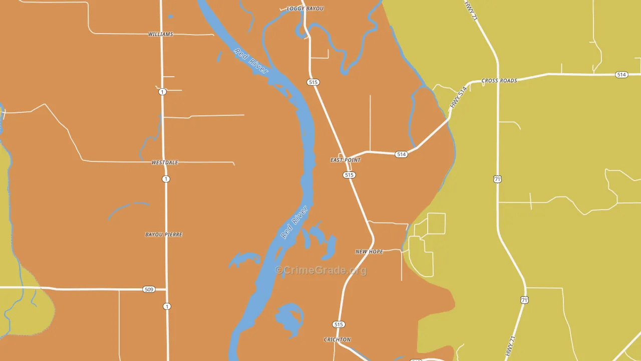 Crichton, LA Map of Vandalism Rates