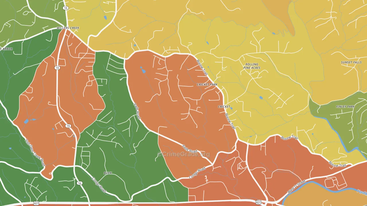 Cricket, NC Map of Vandalism Rates