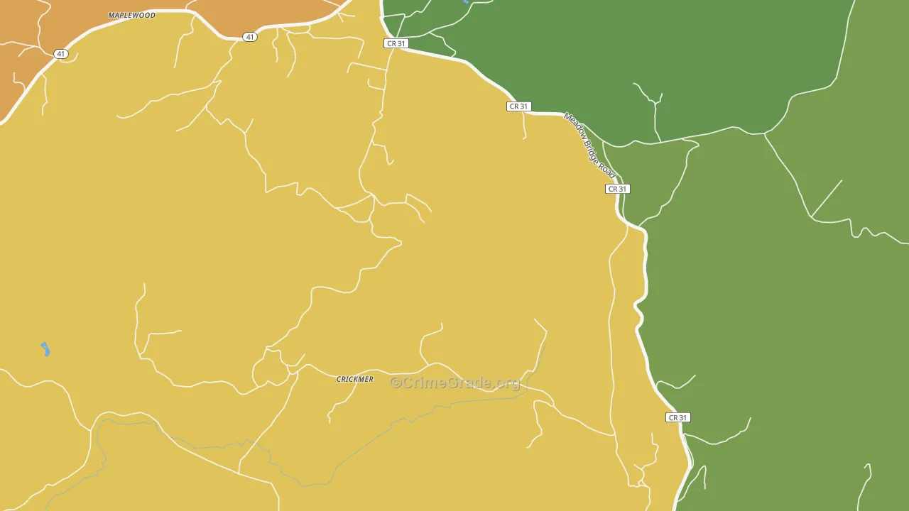 Crickmer, WV Map of Vandalism Rates