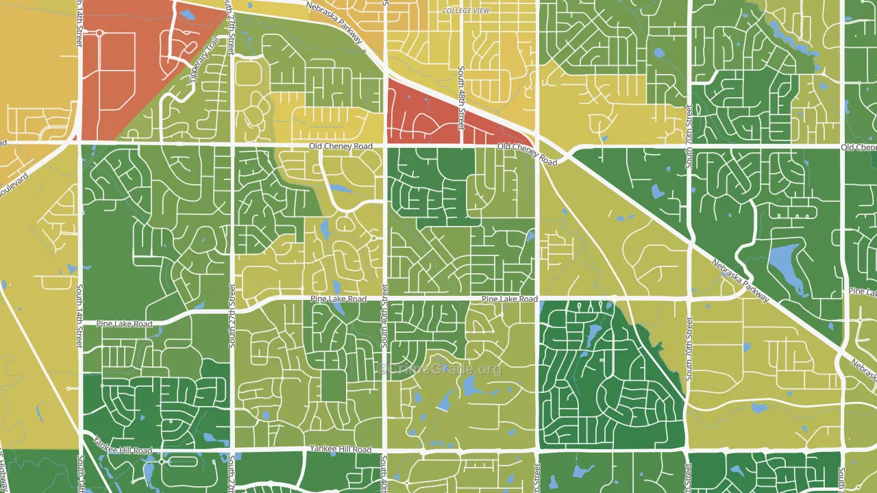 Cripple Creek, Lincoln, NE Map of Vandalism Rates