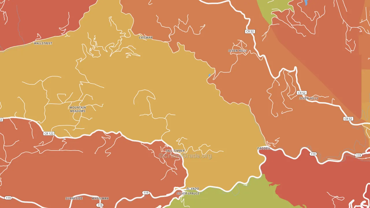 Crisman, CO Map of Vandalism Rates