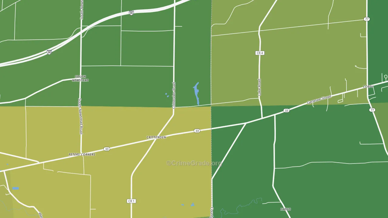 Crittenden, NY Map of Vandalism Rates