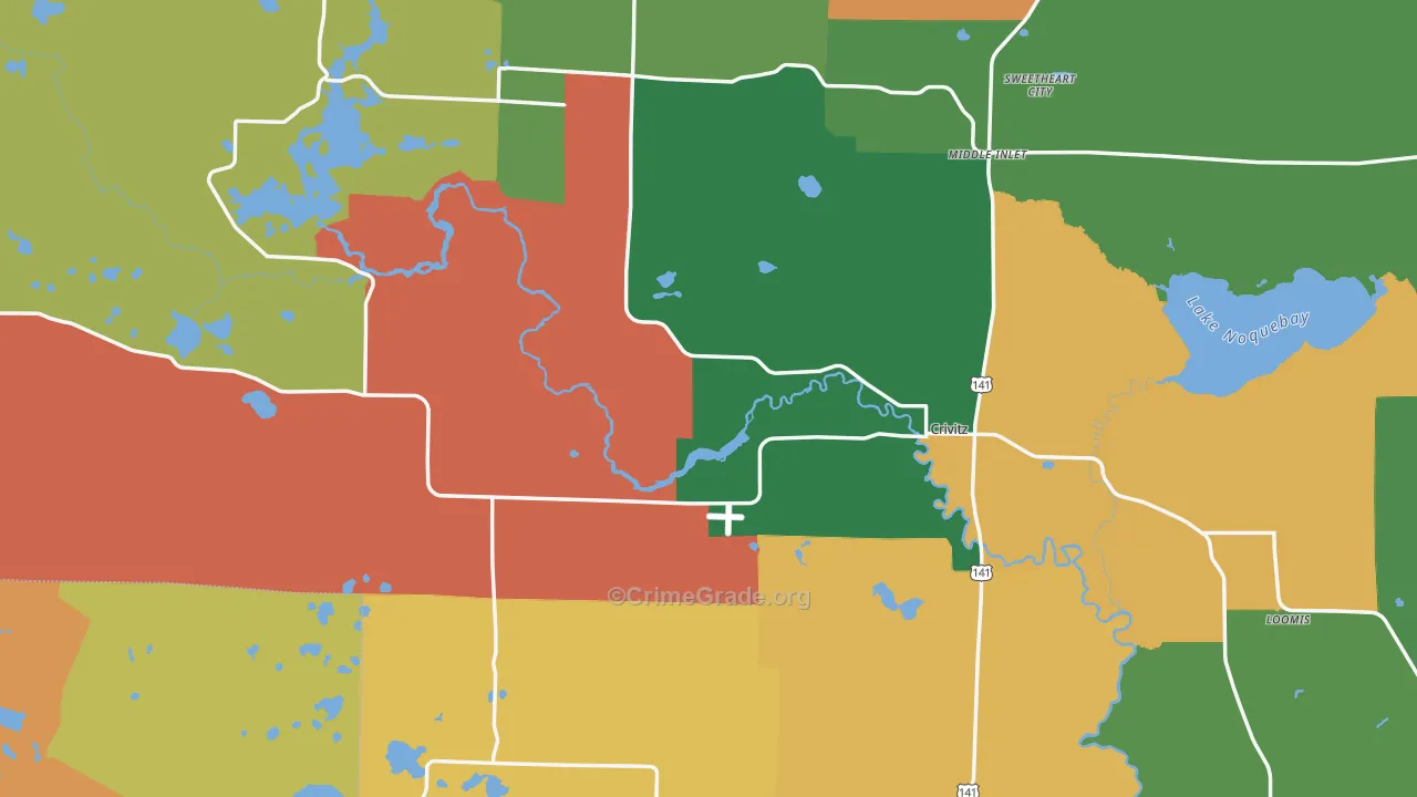 Crivitz, WI Map of Vandalism Rates