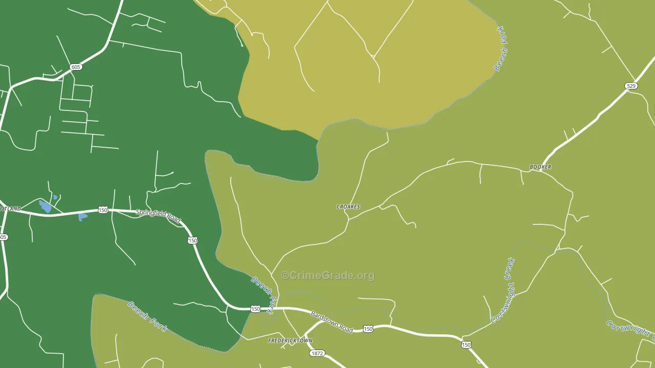 Croakes, KY Map of Vandalism Rates
