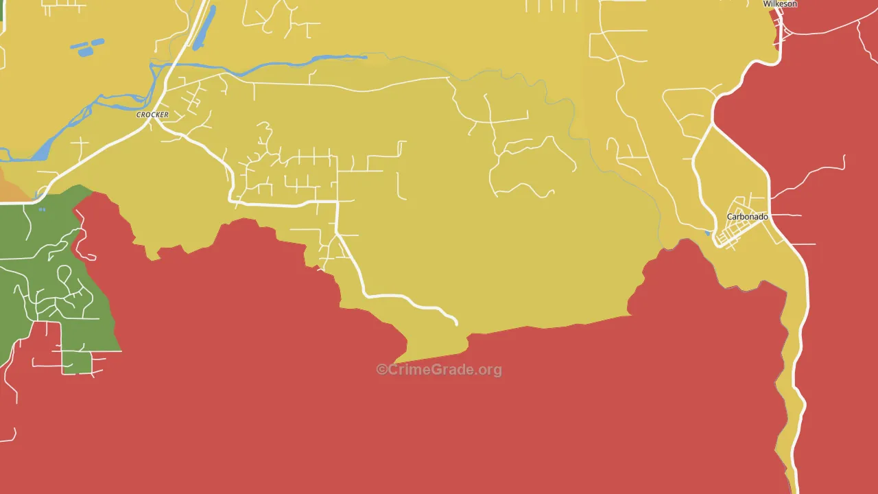 Crocker, WA Map of Vandalism Rates