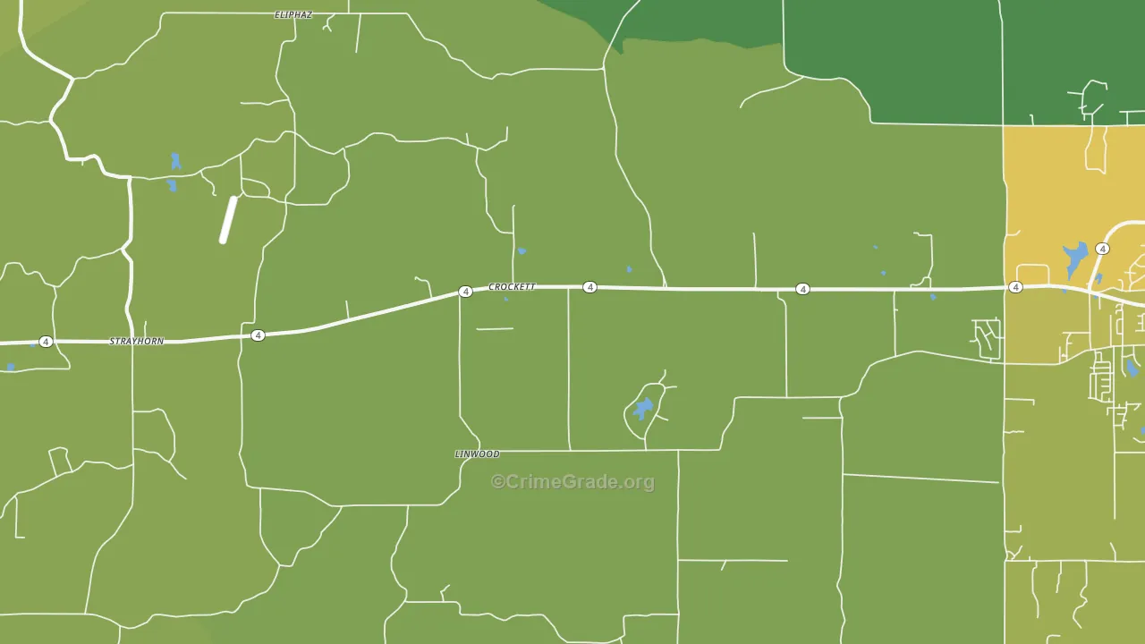 Crockett, MS Map of Vandalism Rates