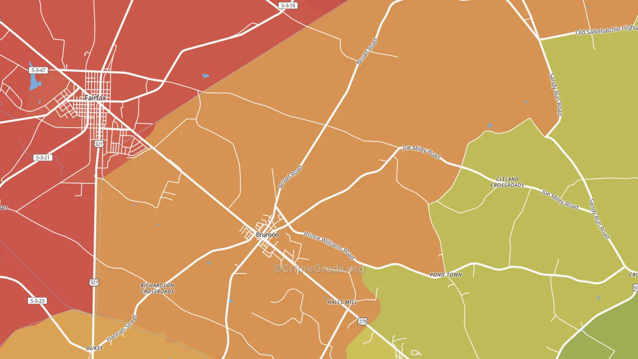 Crocketville, SC Map of Vandalism Rates