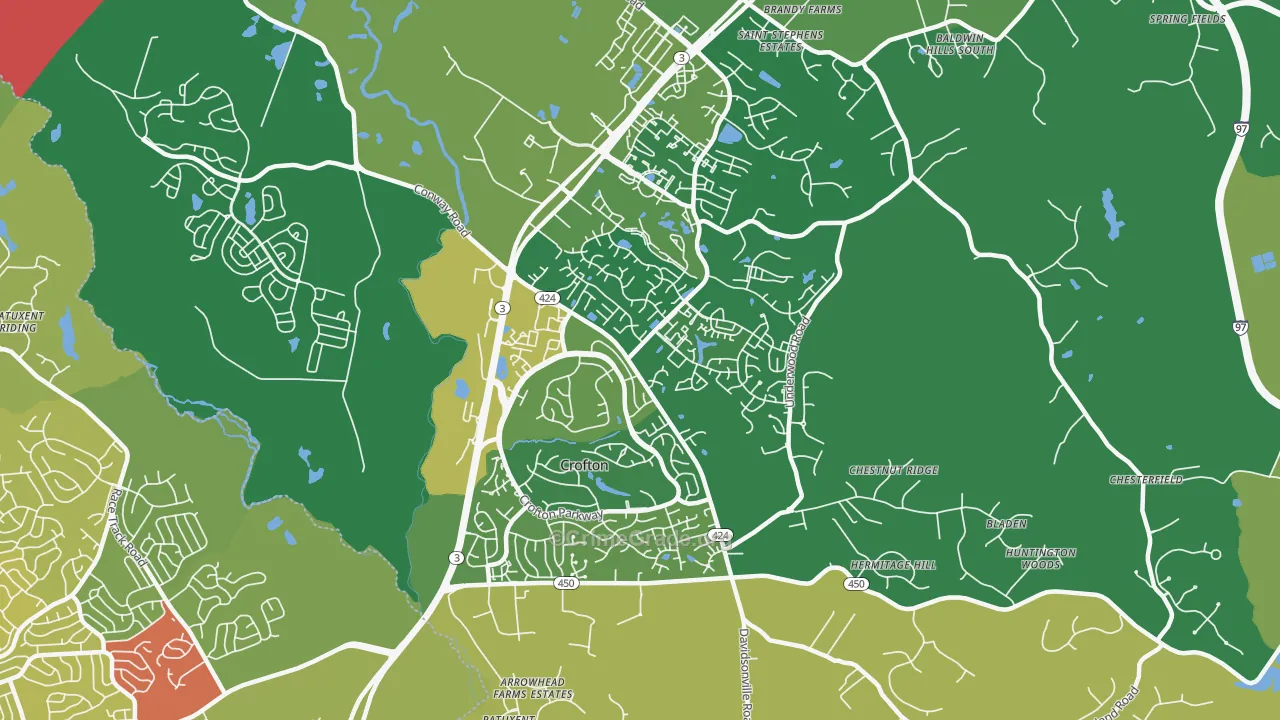 Crofton, MD Map of Vandalism Rates