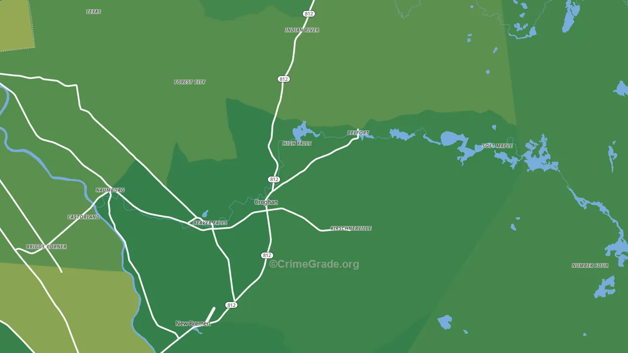 Croghan, NY Map of Vandalism Rates