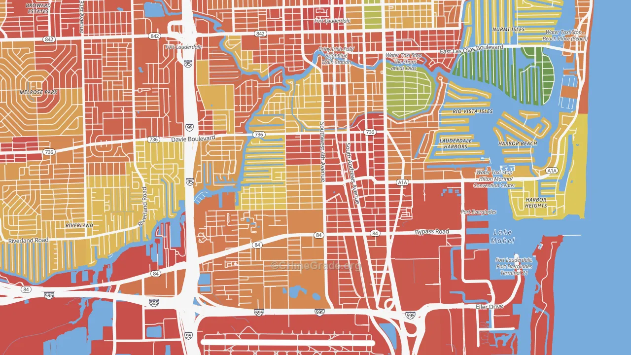Croissant Park, Fort Lauderdale, FL Map of Vandalism Rates