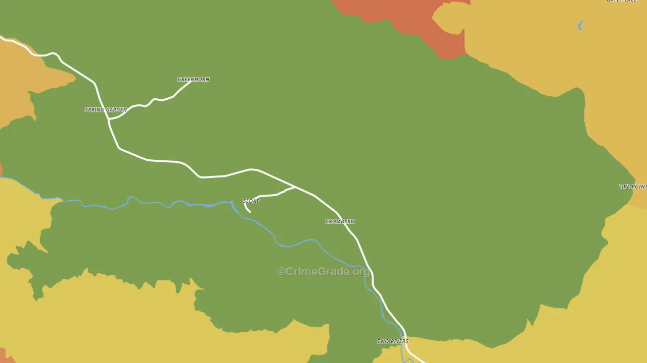 Cromberg, CA Map of Vandalism Rates