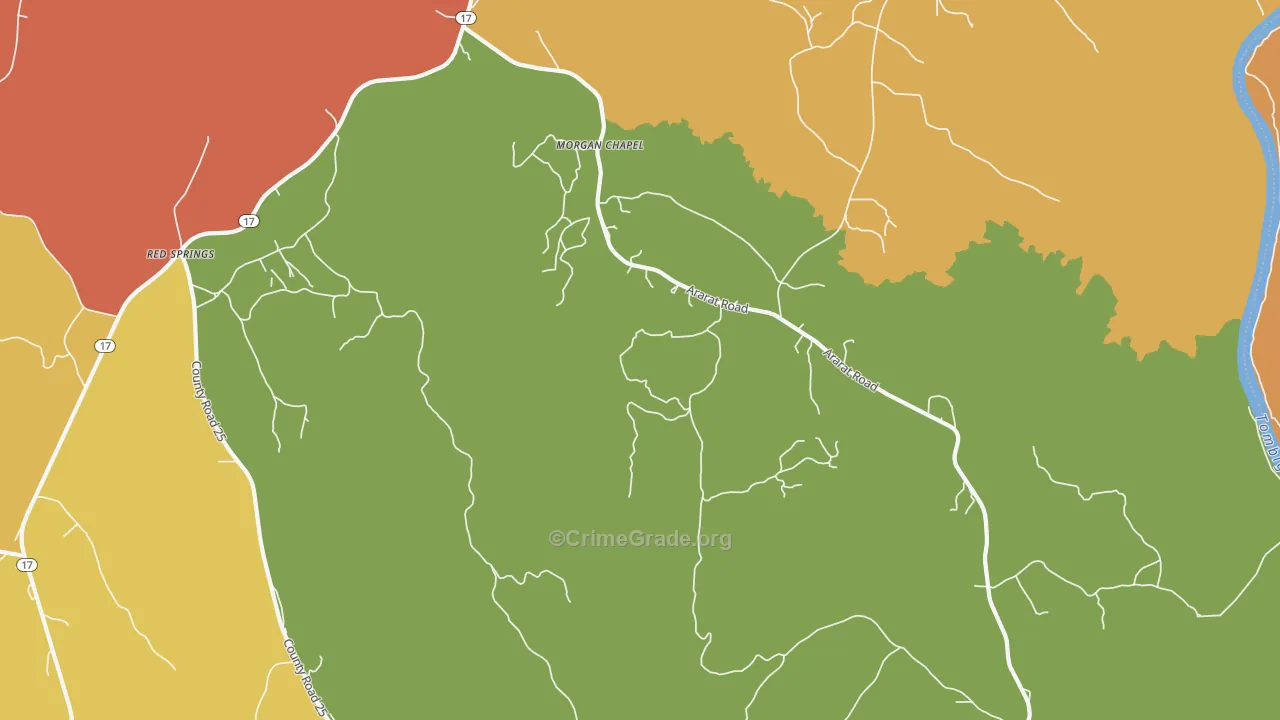 Cromwell, AL Map of Vandalism Rates