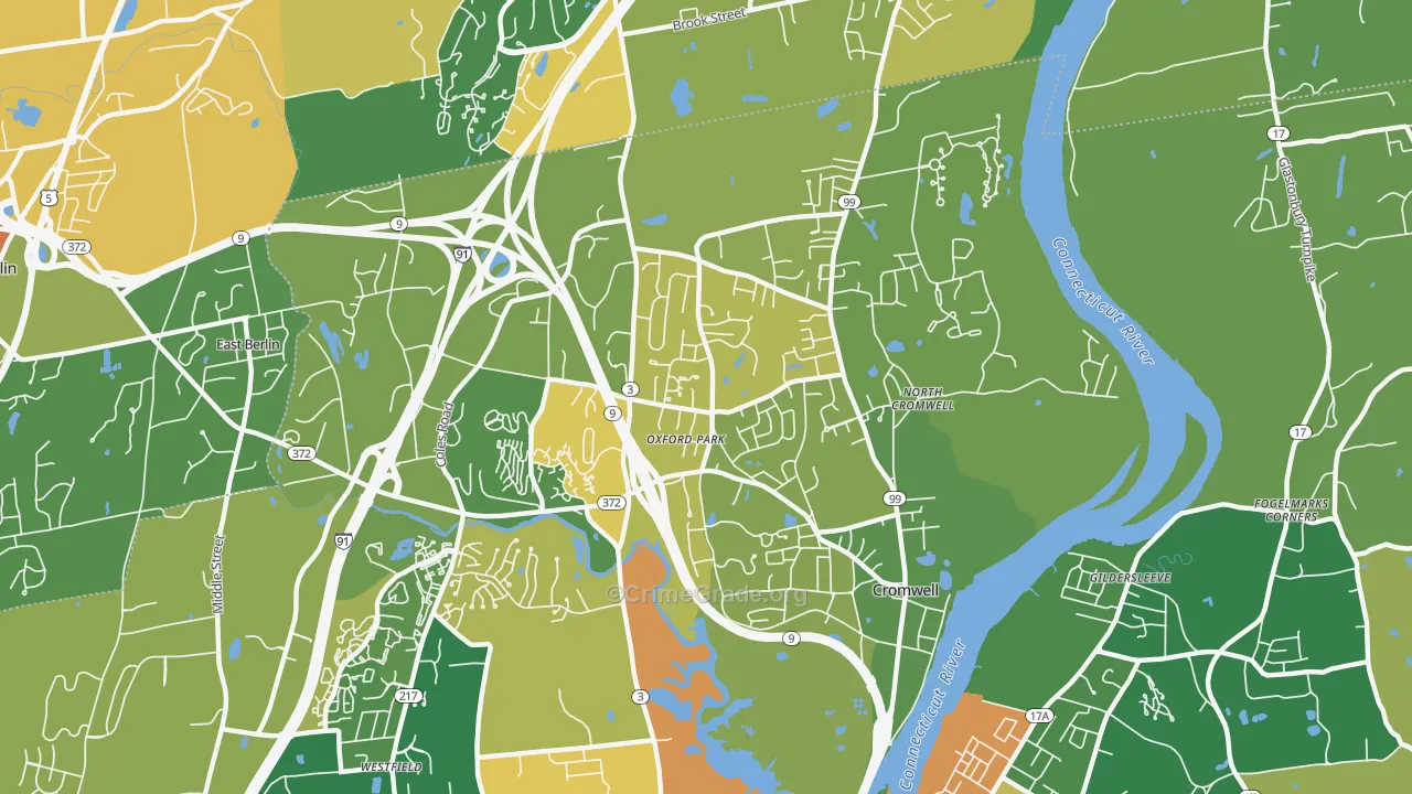 Cromwell, CT Map of Vandalism Rates