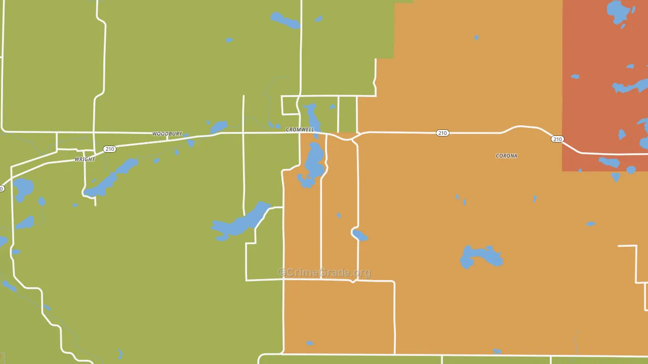 Cromwell, MN Map of Vandalism Rates