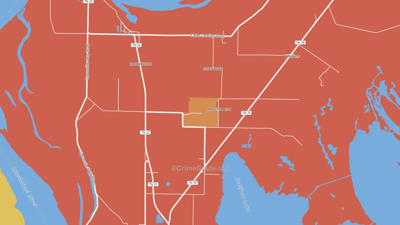 Cronanville, TN Map of Vandalism Rates