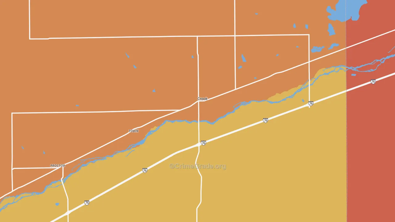 Crook, CO Map of Vandalism Rates