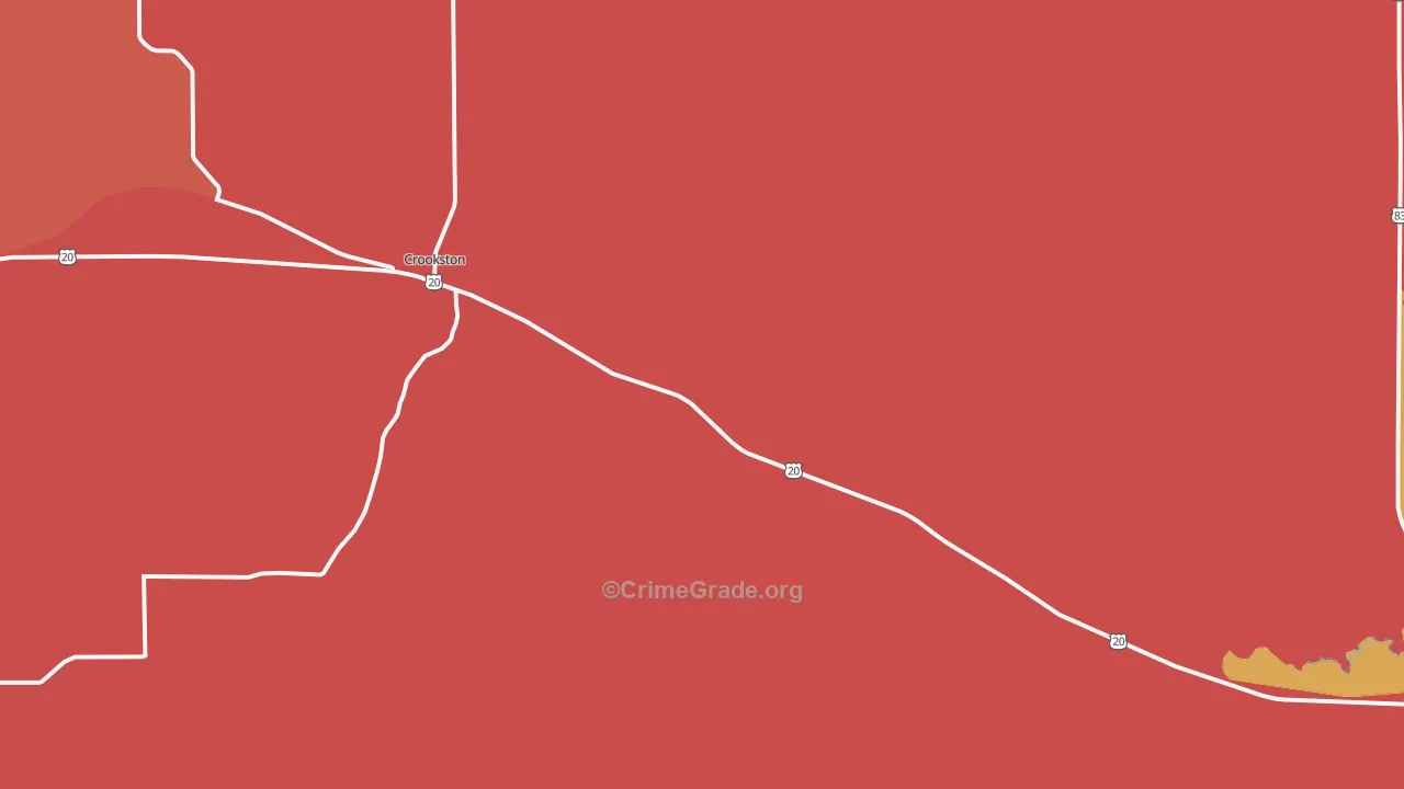 Crookston, NE Map of Vandalism Rates