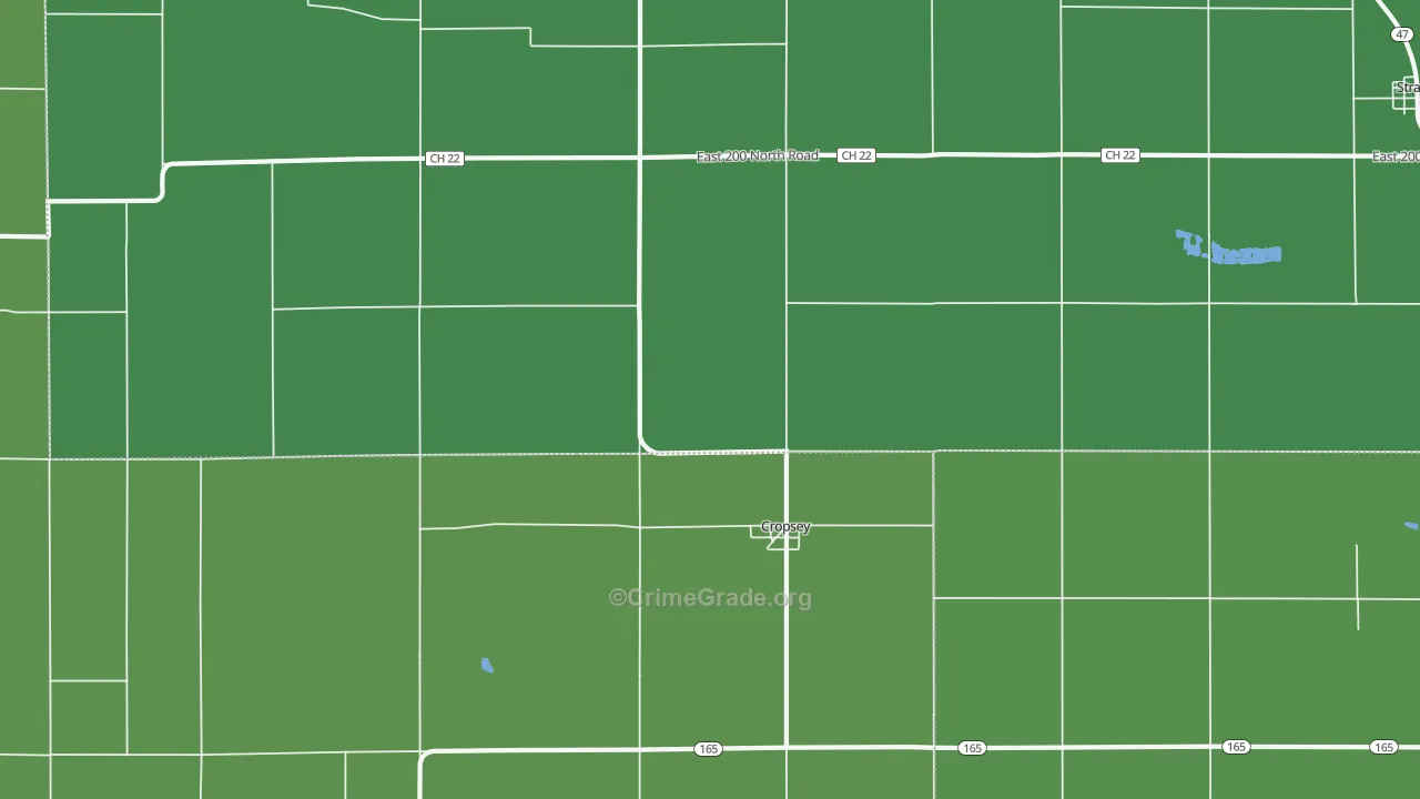 Cropsey, IL Map of Vandalism Rates
