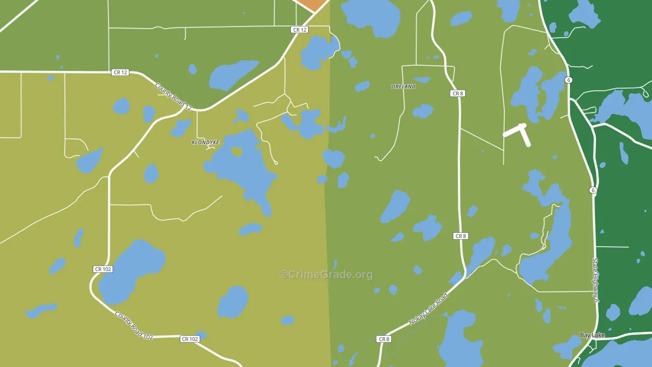 Crosby Beach, MN Map of Vandalism Rates