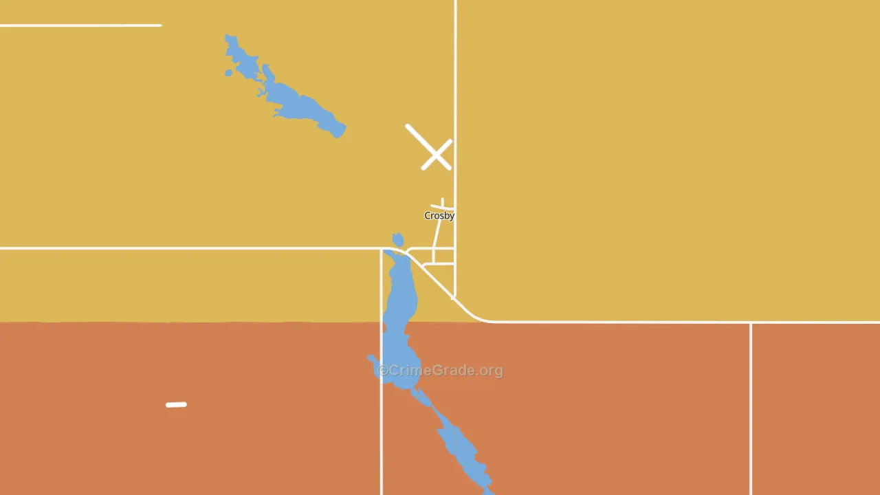 Crosby, ND Map of Vandalism Rates