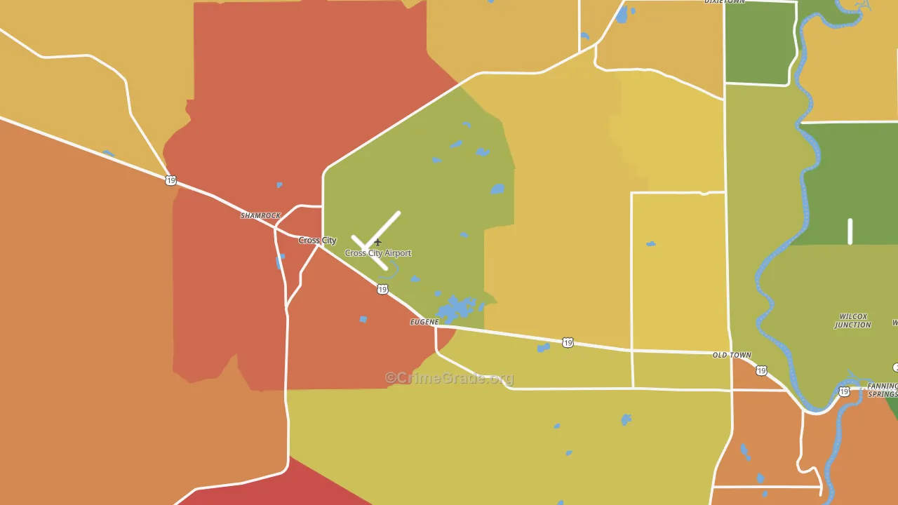 Cross City, FL Map of Vandalism Rates