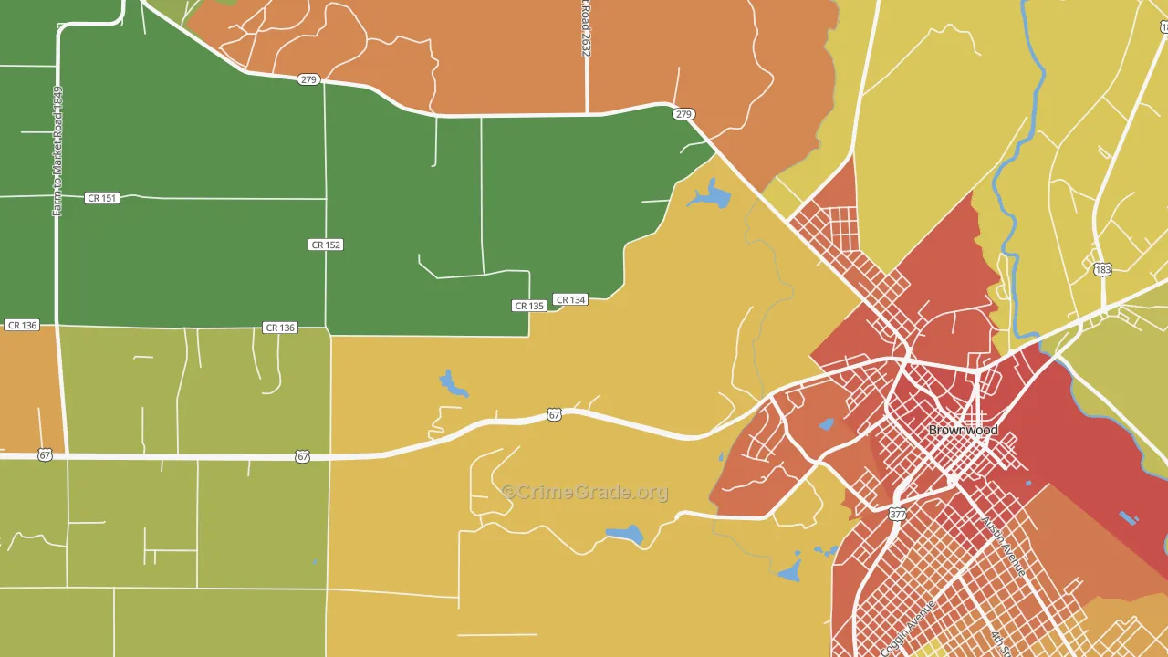Cross Cut, TX Map of Vandalism Rates