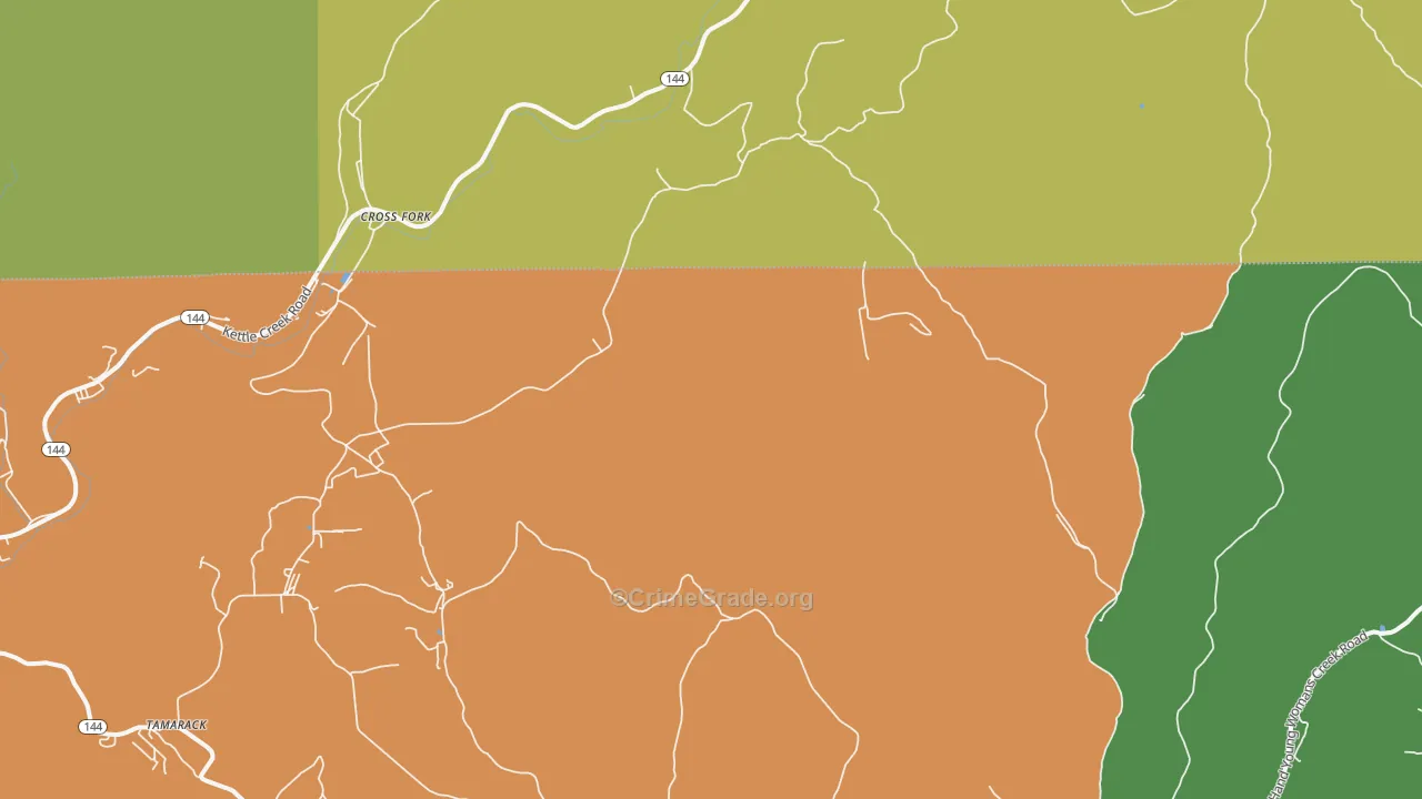 Cross Fork, PA Map of Vandalism Rates