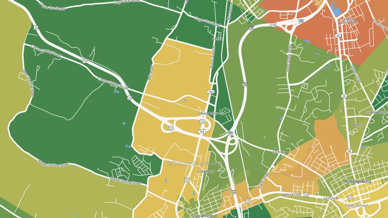 Cross Keys, PA Map of Vandalism Rates