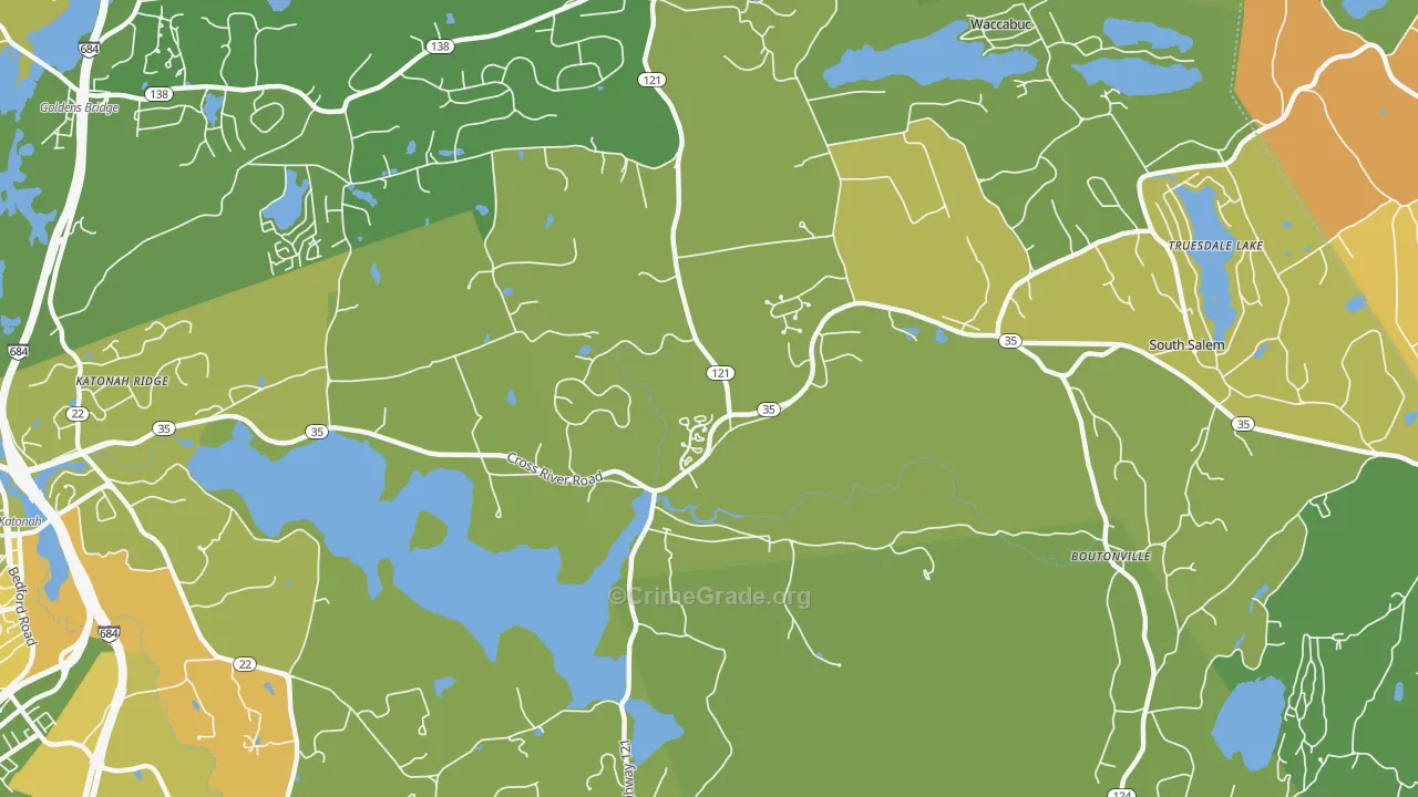 Cross River, NY Map of Vandalism Rates