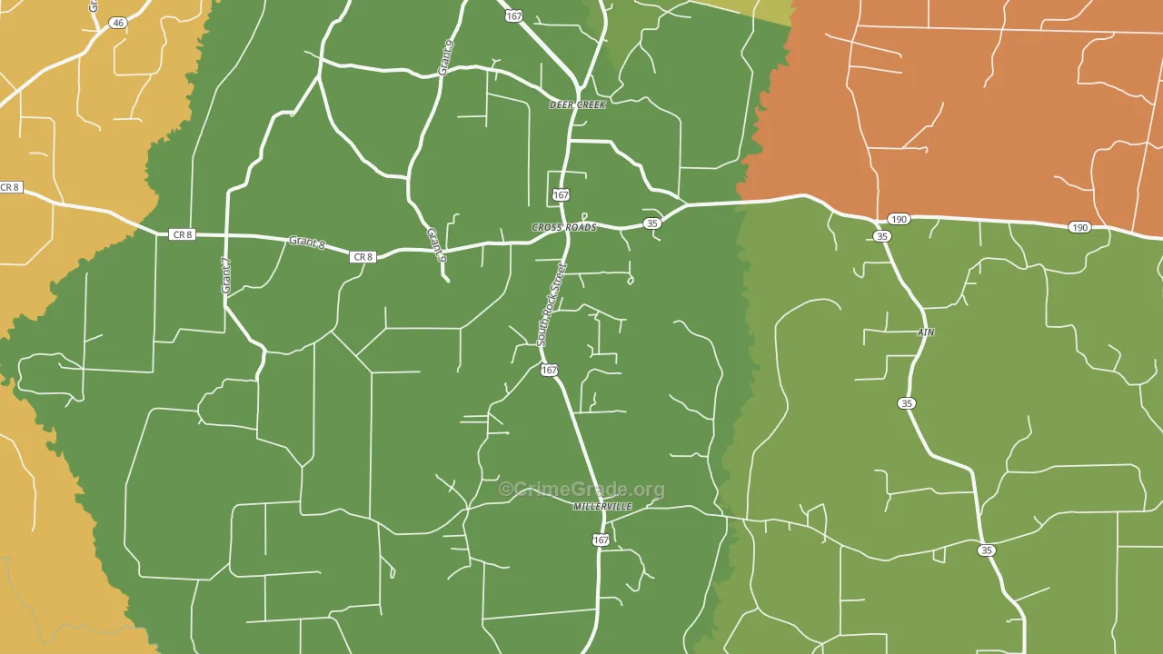 Cross Roads, AR Map of Vandalism Rates