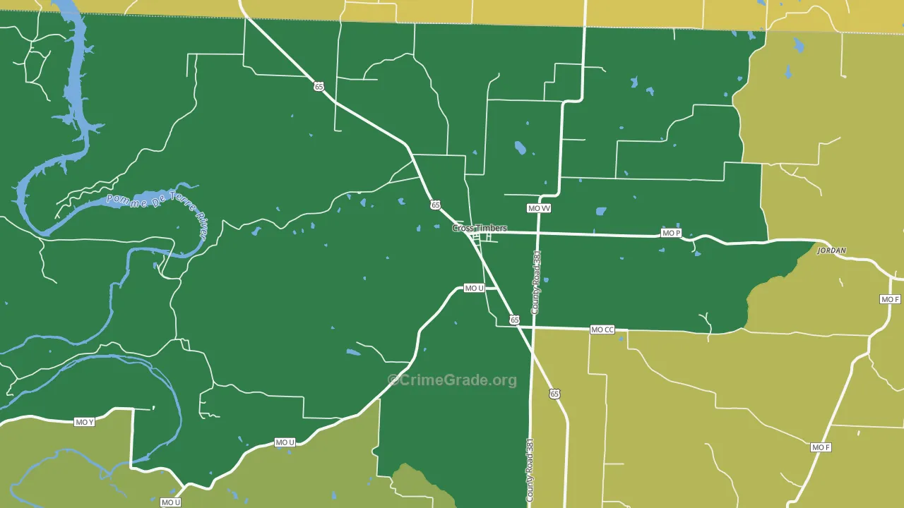 Cross Timbers, MO Map of Vandalism Rates
