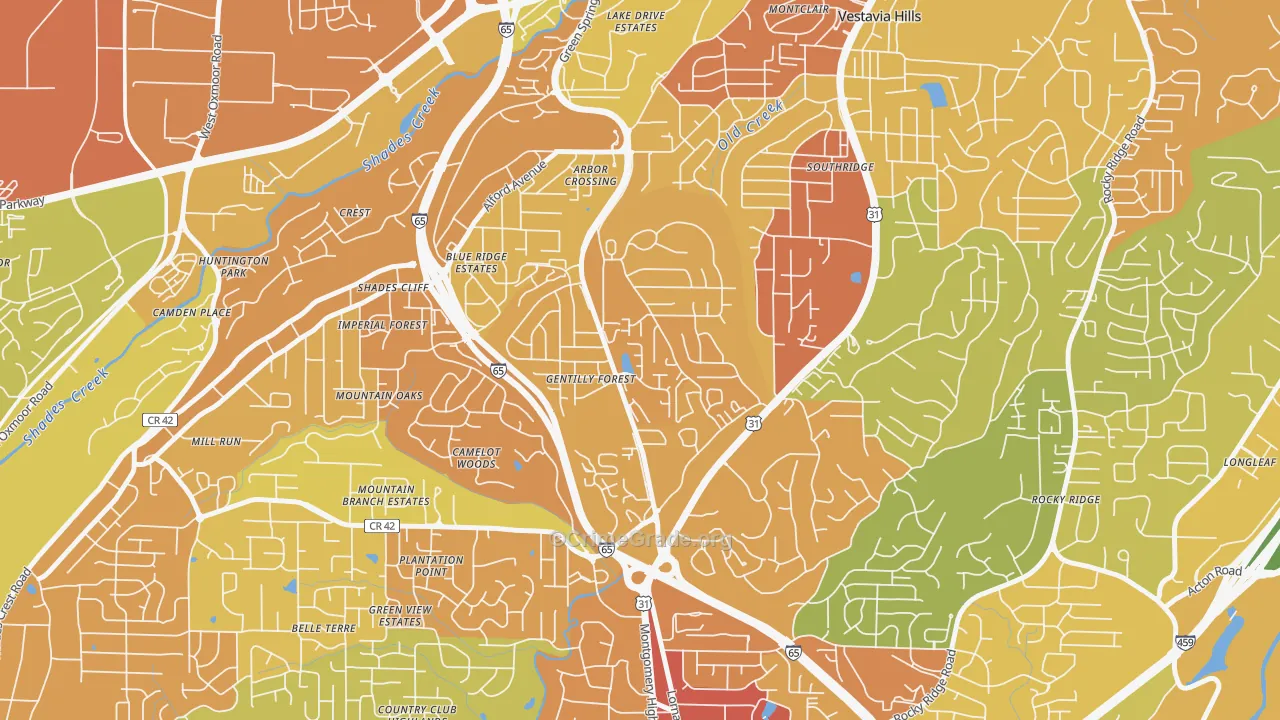 Crossgate, Vestavia Hills, AL Map of Vandalism Rates