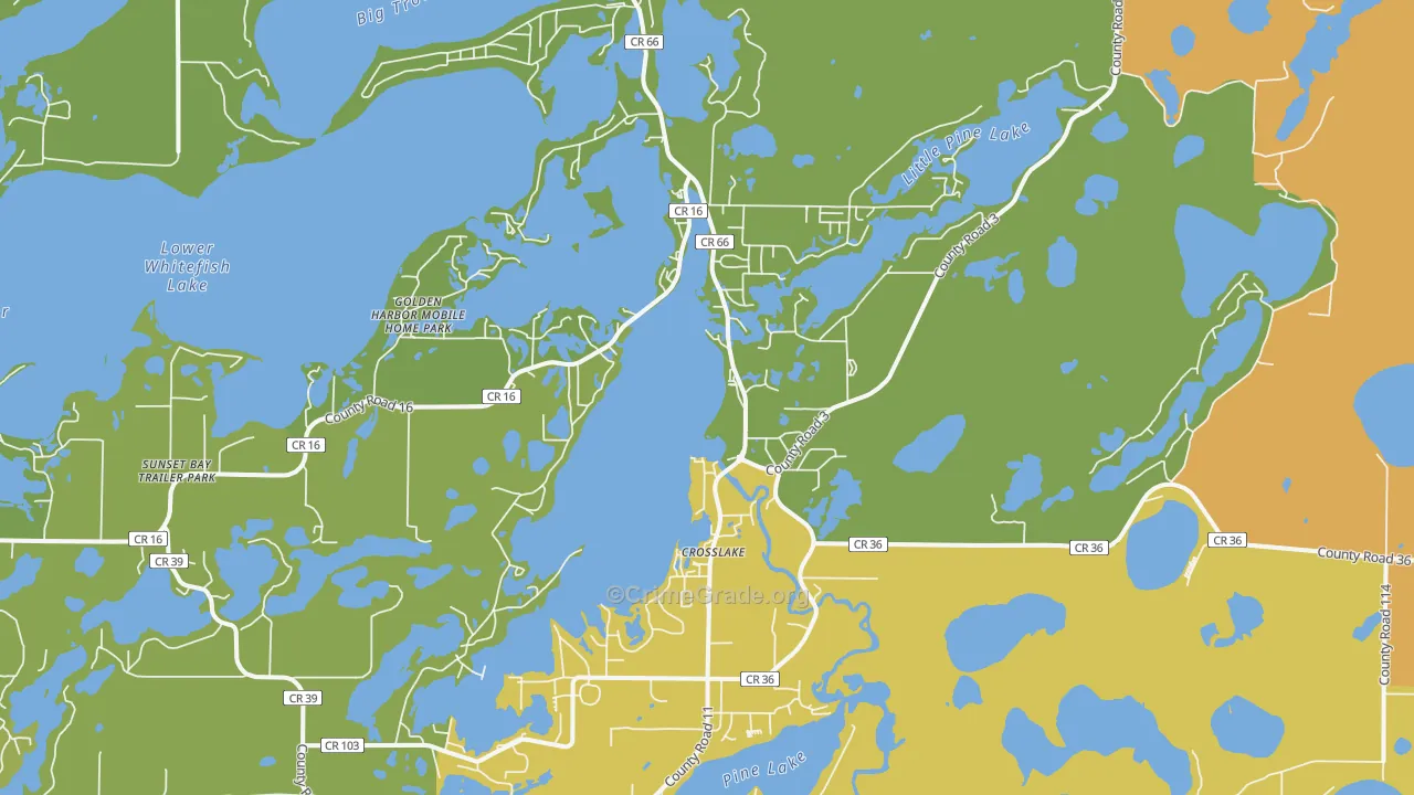 Crosslake, MN Map of Vandalism Rates